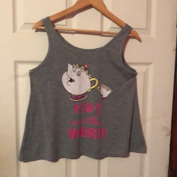 Beauty and the Beast Mrs. Potts Gray Sleep Tank Top Womens Medium M 7-9 Disney - Picture 1 of 12